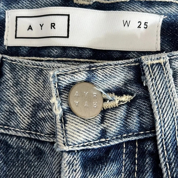 AYR Styx Wolfpack Two Tone Button Fly Cotton High Rise Jeans - Size 25 - Picture 5 of 9